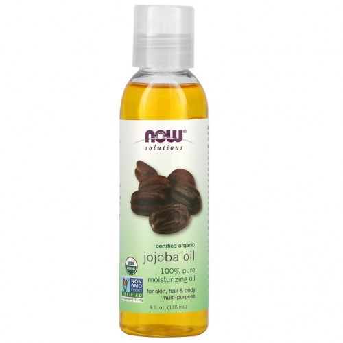 NOW Foods, Solutions, 유기농 인증 호호바오일, 118ml(4fl oz)