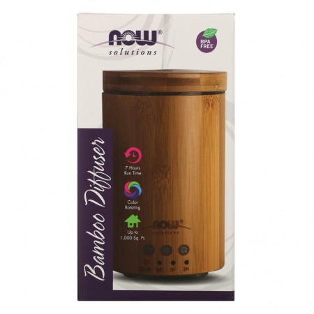 NOW Foods, Solutions, 대나무 초음파 오일 디퓨저, 1 디퓨저