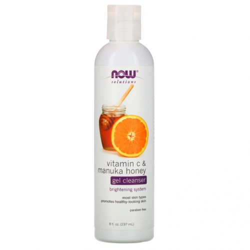 NOW Foods, Solutions, 젤 클렌저, 비타민 C & 마누카 꿀, 8 fl oz (237 ml)