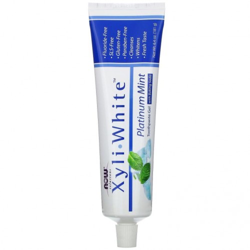 NOW Foods, Solutions, XyliWhite, 치약 젤, 플래티넘 민트, 181g(6.4oz)