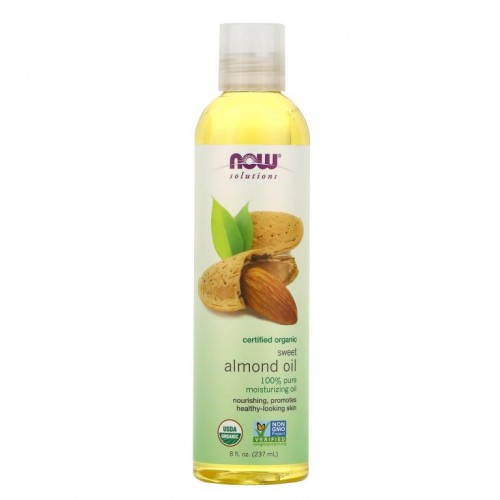 NOW Foods, Solutions, 유기농 인증 스위트 아몬드 오일, 237ml(8fl oz)