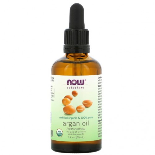 NOW Foods, Solutions, 유기농 인증 및 순도 100% 아르간오일, 59ml(2fl oz)