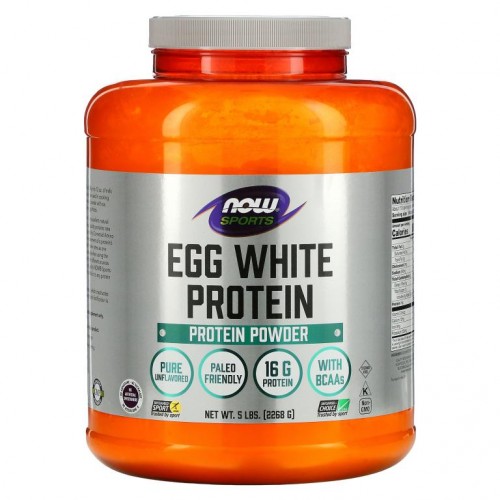 NOW Foods, Sports, 계란 흰자 프로틴 파우더, 무맛, 2,268g(5lbs)