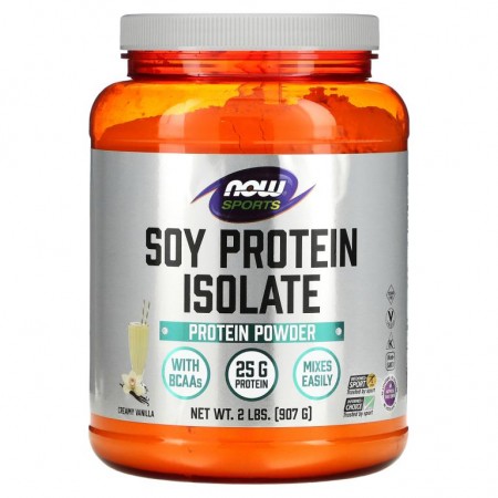 NOW Foods, Sports, 분리 대두 단백질, 크리미 바닐라, 2 lbs(907 g)