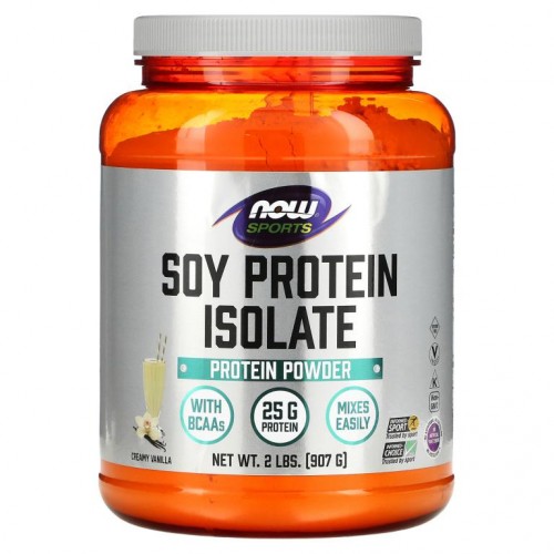 NOW Foods, Sports, 분리 대두 단백질, 크리미 바닐라, 2 lbs(907 g)