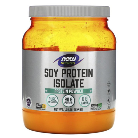 NOW Foods, Sports, 분리 대두 단백질, 무맛, 544g(1.2lbs)