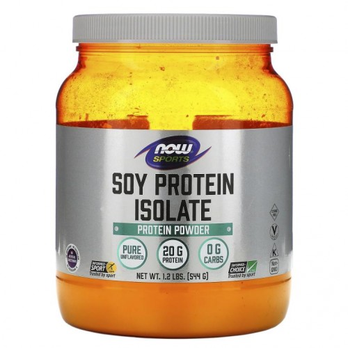 NOW Foods, Sports, 분리 대두 단백질, 무맛, 544g(1.2lbs)
