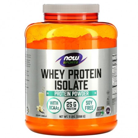NOW Foods, Sports, 분리 유청 단백질, 크리미 바닐라, 5 lbs. (5lbs)