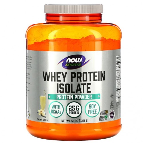 NOW Foods, Sports, 분리 유청 단백질, 크리미 바닐라, 5 lbs. (5lbs)