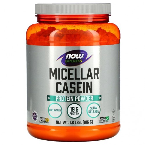 NOW Foods, Sports, 미셀라 카제인 프로틴 파우더, 무맛, 816g(1.8lbs)