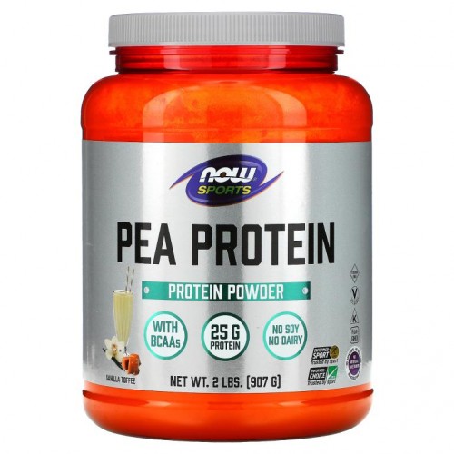 NOW Foods, Sports, 완두콩 단백질, 바닐라 토피, 907g(2lbs)