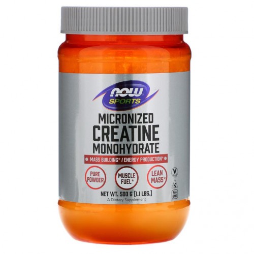 NOW Foods, Sports, 미분화 크레아틴 일수화물, 500g(1.1lbs)