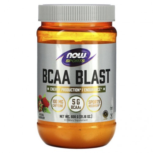 NOW Foods, Sports, BCAA Blast, 천연 라즈베리 맛, 600g(21.16oz)