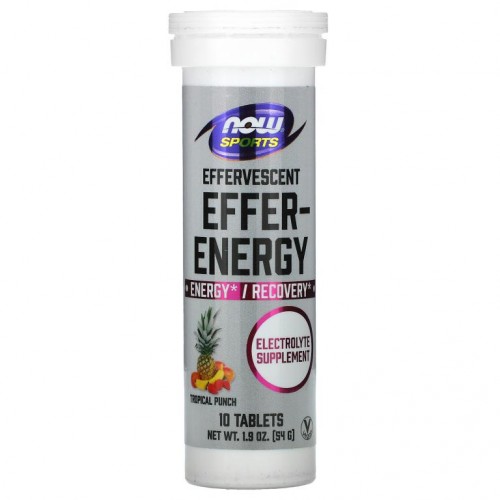 NOW Foods, Sports, Effer-Energy, 트로피컬 펀치, 10정, 54g(1.9oz)