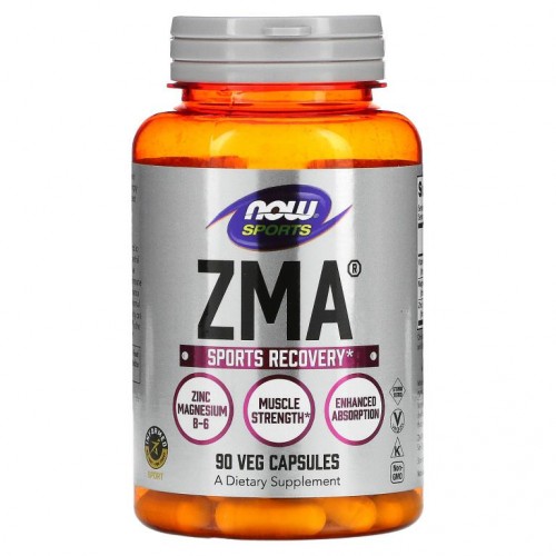 NOW Foods, Sports, ZMA, 운동 후 회복, 베지 캡슐 90정