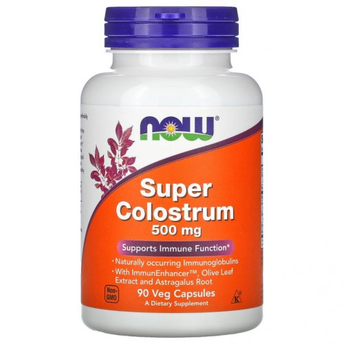 NOW Foods, Super Colostrum, 500mg, 베지 캡슐 90정