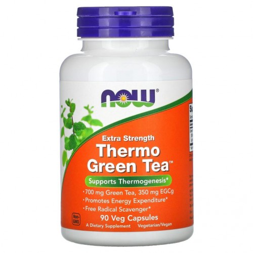 NOW Foods, Thermo Green Tea, 엑스트라 스트렝스, 베지 캡슐 90정
