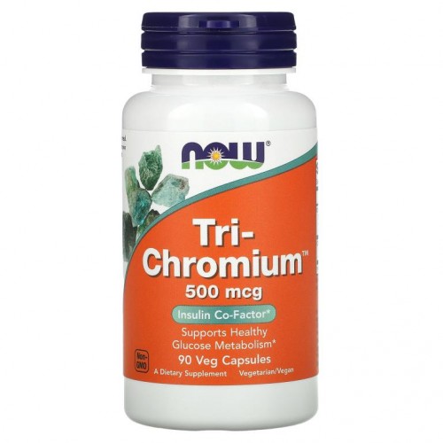 NOW Foods, 트라이 크로미늄(Tri-Chromium), 500 mcg, 90 식물성 캡슐