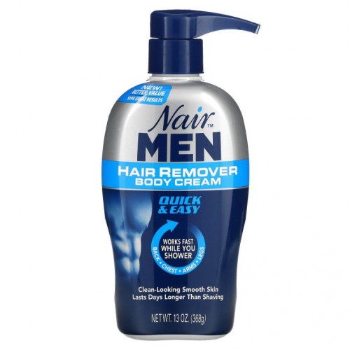 Nair, 남성용, 헤어 리무버 바디 크림, 등, 가슴, 팔, 다리, 368 g(13 oz)