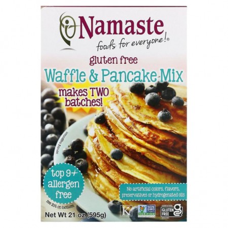 Namaste, 와플 & 팬케이크 믹스, 글루텐 무함유, 595g(21oz)