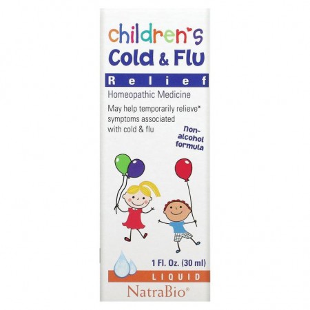 NatraBio, 어린이용 감기 및 독감 완화제, 30ml(1fl oz)