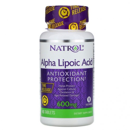 Natrol, 알파리포산, 서방형, 600mg, 45정