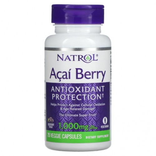 Natrol, 아사이베리, 500 mg, 베지 캡슐 75정