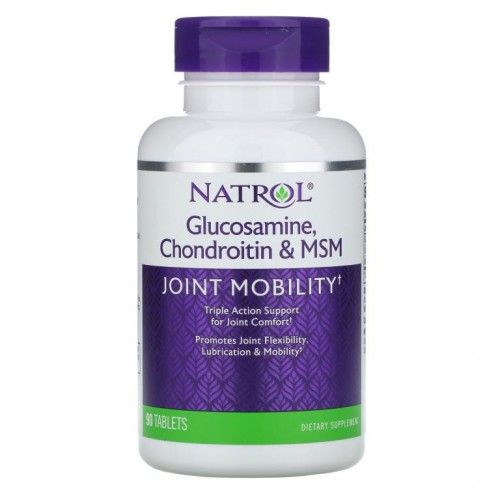 Natrol, 글루코사민, 콘드로이친 & MSM, 90 태블릿