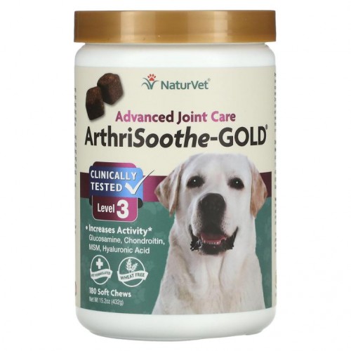 NaturVet, ArthriSoothe-GOLD, 고급 관리, 레벨3, 180 소프트 츄, 15.2 oz (432 g)
