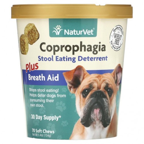 NaturVet, Coprophagia, 입냄새 완화, 소프트츄어블 70개, 154g(5.4oz)