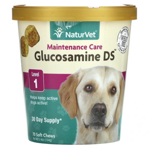 NaturVet, 글루코사민 DS, 유지 관리, 레벨 1, 70 소프트 츄, 5.4 oz (154 g)