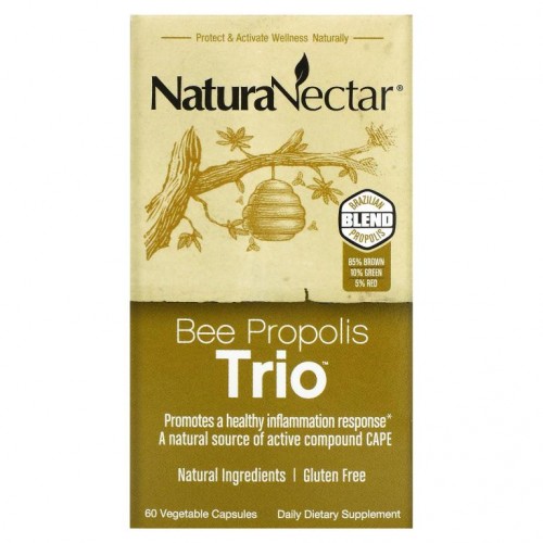 NaturaNectar, Bee Propolis Trio, 베지 캡슐 60정