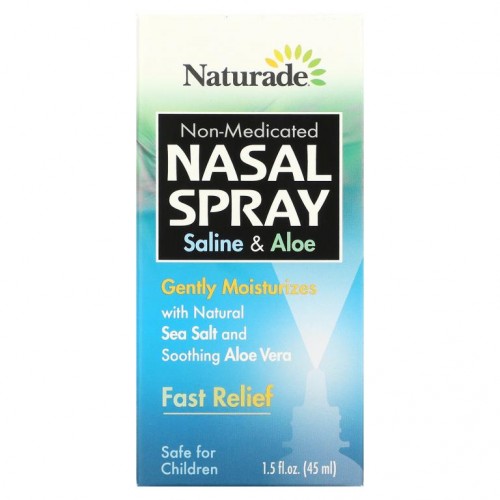 Naturade, 비강 스프레이, 식염수 & 알로에, 1.5 fl oz (45 ml)