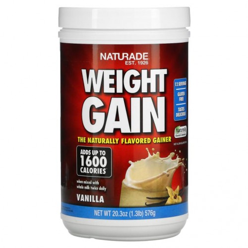Naturade, 웨이트 게인, 바닐라, 20.3 oz (576 g)
