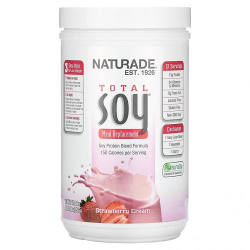 Naturade, Total Soy, 식사 대용, 딸기 크림, 507g(17.88oz)