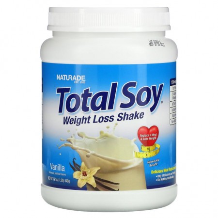 Naturade, Total Soy, 체중 감량 셰이크, 바닐라, 540g(1.2lbs)