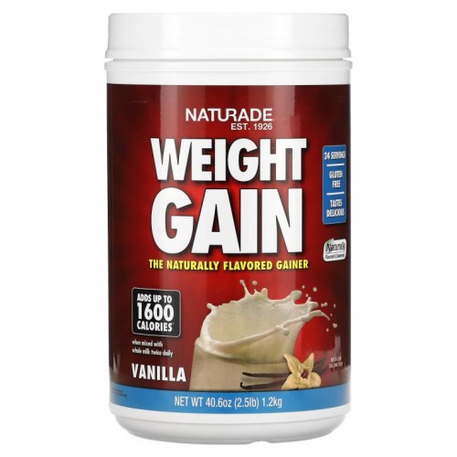 Naturade, Weight Gain, 바닐라, 2.5lbs(40.6oz)