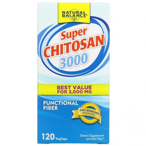 Natural Balance, 슈퍼 키토산 3000, 3,000mg, 베지 캡슐 120정