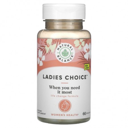 Natural Balance, Ladies Choice, 갱년기 지원을 위한 식물 에스트로겐 포뮬라, 60 베지캡