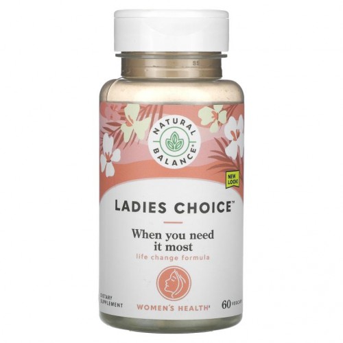 Natural Balance, Ladies Choice, 갱년기 지원을 위한 식물 에스트로겐 포뮬라, 60 베지캡
