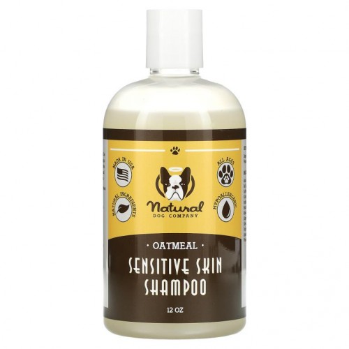Natural Dog Company, 민감한 피부용 샴푸, 향료 무함유, 오트밀, 12oz