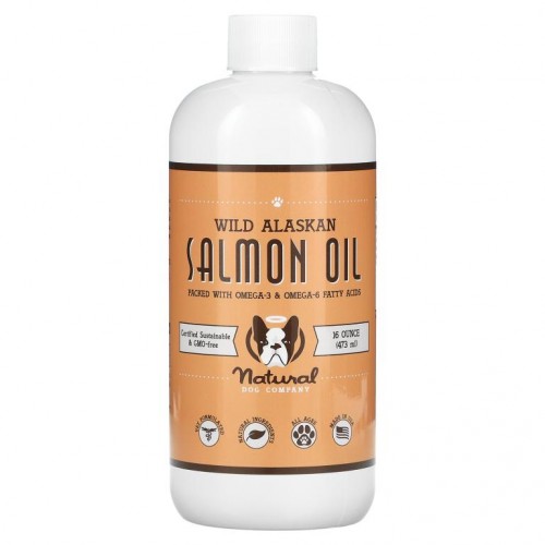 Natural Dog Company, 자연산 알래스카 연어 오일, 전 연령, 맛있는 연어, 473ml(16oz)