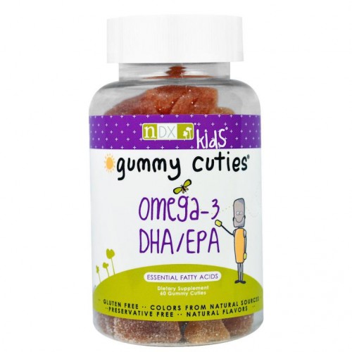 Natural Dynamix (NDX), 어린이, Gummy Cuties, 오메가-3 DHA/EPA, 구미젤리 60개