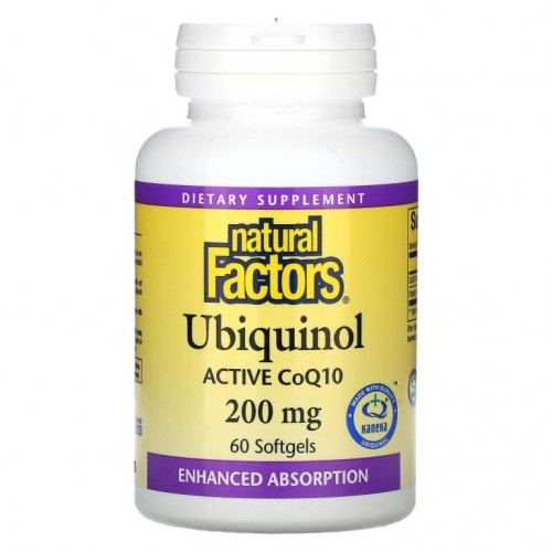 Natural Factors, 유비퀴놀, 200mg, 소프트젤 60정