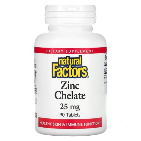 Natural Factors, 아연 킬레이트, 25mg, 90정