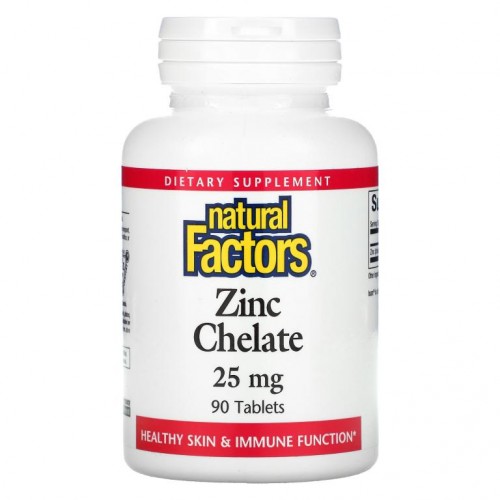 Natural Factors, 아연 킬레이트, 25mg, 90정