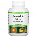 Natural Factors, 브로멜라인, 500mg, 캡슐 180정