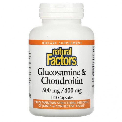 Natural Factors, 글루코사민 및 콘드로이틴, 500mg/400mg, 캡슐 120정