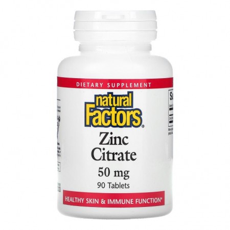 Natural Factors, 구연산 아연, 50mg, 정제 90정
