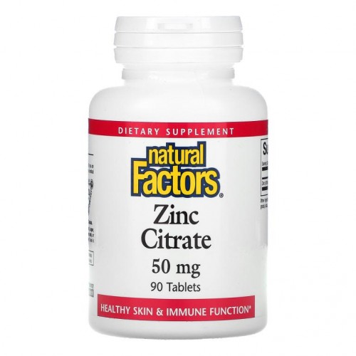 Natural Factors, 구연산 아연, 50mg, 정제 90정